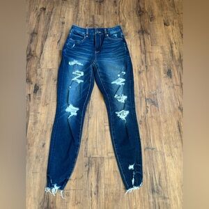 American Eagle Outfitters Ripped Indigo Skinny Jeans